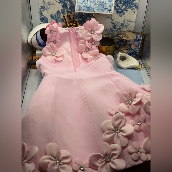 🆕 BRONX & BANCO 🧿 NWOT Estelle Floral Mini Dress, Blush Pink - Sz M US 6 - Picture 14 of 17